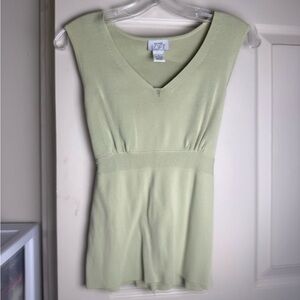 Small Ann Taylor Loft pale green v-neck sweater shirt
